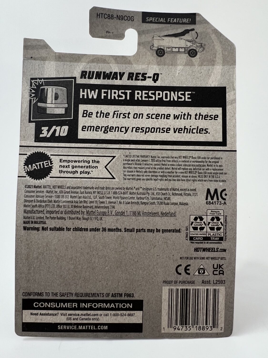 Hot Wheels Runway Res-Q HW First Response 3/10 - Image 2