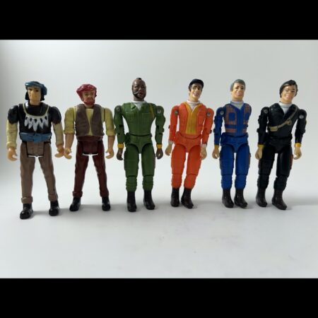 Vintage 1983 Galoob Cannell Prod. A-Team 6 Figures and Accessories Lot
