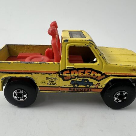 Hot Wheels 1979 Speedy Removal Snow Plow Truck Made In Hong Kong 1:64 Scale missing scooper.