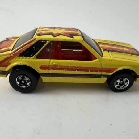 Vintage 1979 Hot Wheels Ford Mustang Turbo-Yellow Blackwall Fox Body, Hong Kong