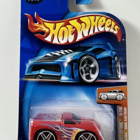 2004 Hot Wheels 015 First Editions Blings Dodge Ram Pickup Orange W/ Flames