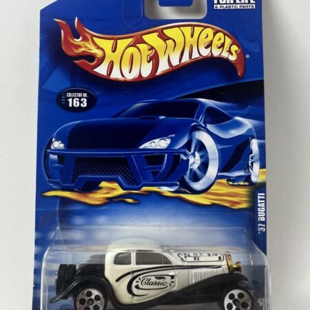 HOT WHEELS–’37 BUGATTI-2001 COLLECTOR #163- BLUE CARD-
