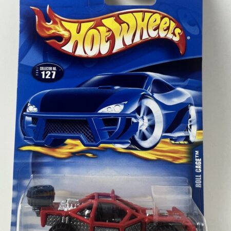 Hot Wheels Mainline 2001 Blue Card Collector # 127 Roll Cage Dune Buggy Red