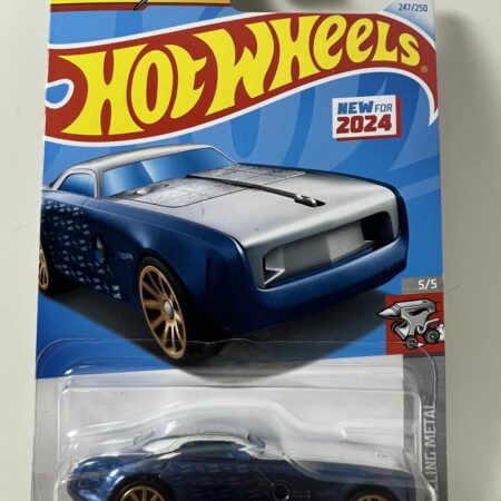2024 Hot Wheels #247 HW Rolling Metal 5/5 HI-ROLLER II Chrome-Blue w/Gold 10 Sp