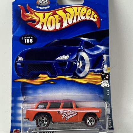 2002 Hot Wheels Red Lines Series Chevy Nomad #106 #4/4 Orange New