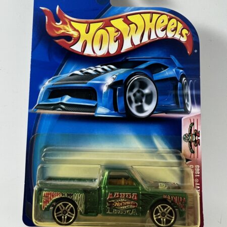 hot wheels 1:64 diecast car in packaging blue card front view green custom van collectible