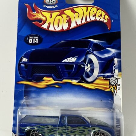 hot wheels 1:64 diecast car in packaging blue card front view blue custom van collectible