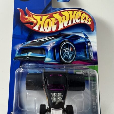 hot wheels 1:64 diecast car in packaging blue card front view black custom car collectible