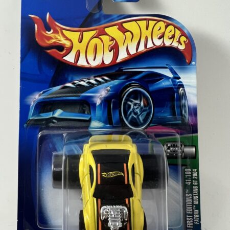 hot wheels 1:64 diecast car in packaging blue card front view yellow custom car collectible