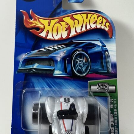hot wheels 1:64 diecast car in packaging blue card front view white custom race car collectible