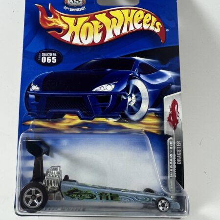 hot wheels 1:64 diecast car in packaging blue card front view dragster style car collectible
