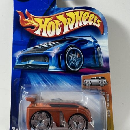 hot wheels 1:64 diecast car in packaging blue card front view orange custom car collectible
