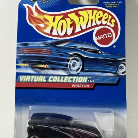 hot wheels virtual collection diecast car in packaging blue card front view black car collectible