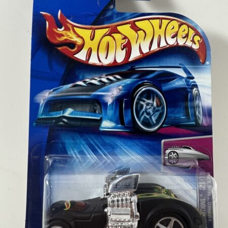 hot wheels 1:64 diecast car in packaging blue card front view black custom car collectible