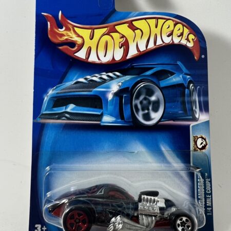 hot wheels 1:64 diecast car in packaging blue card front view black custom hot rod collectible