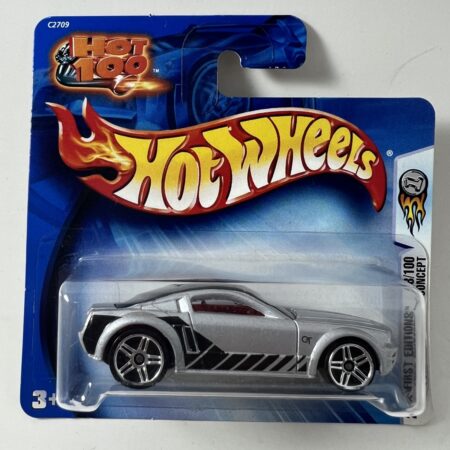 hot wheels 1:64 diecast car in packaging blue card front view silver sports car collectible