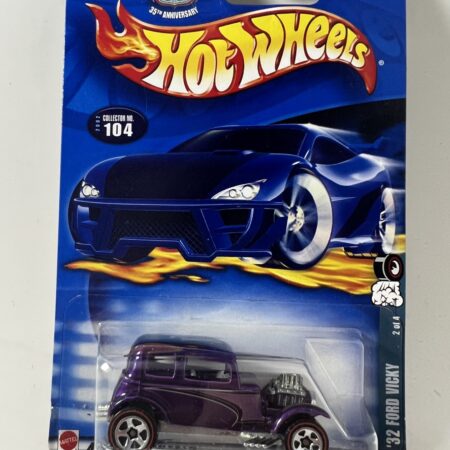 hot wheels 1:64 diecast car in packaging blue card front view purple compact car collectible
