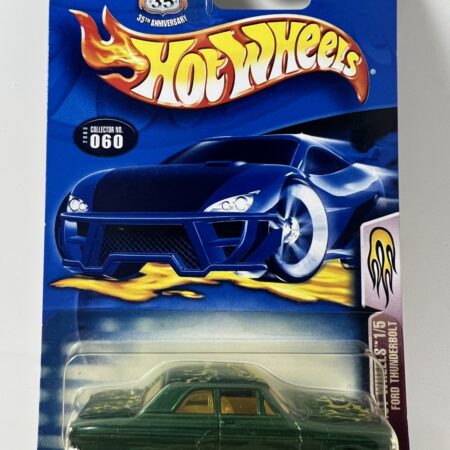 hot wheels 1:64 diecast car in packaging blue card front view green classic car collectible