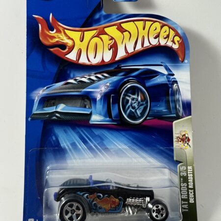 hot wheels 1:64 diecast car in packaging blue card front view black hot rod collectible