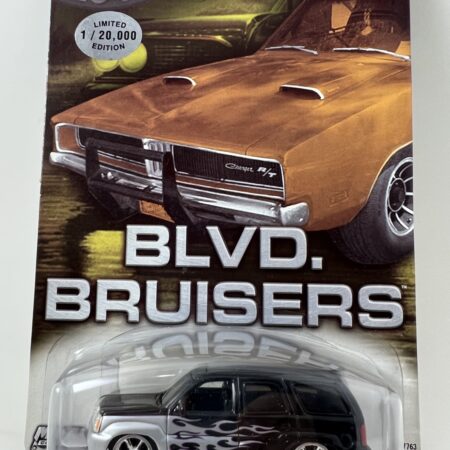blvd bruisers diecast muscle car in packaging front view black car collectible