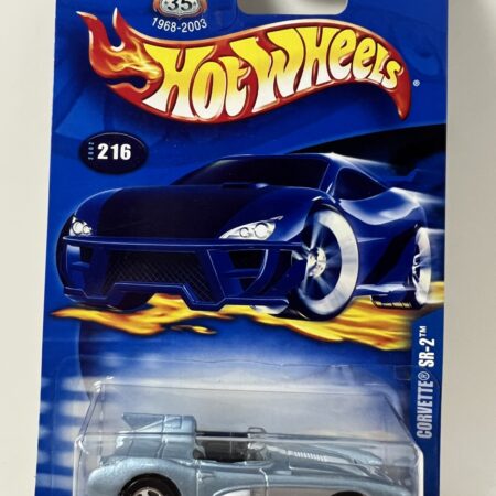 2002 Hot Wheels Collector #216 CORVETTE SR-2 Light Blue w/White Stripe