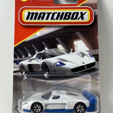 Matchbox Maserati MC20 – White with Blue Accents (2025 Release, Carded)