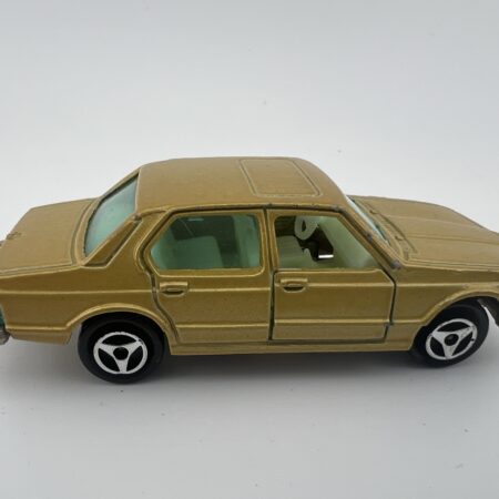 Majorette BMW 733 No. 256 gold diecast car 1:60 scale vintage 1980 made in France right side view