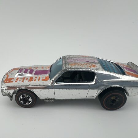 silver Hot Wheels race car side view right profile vintage diecast worn condition