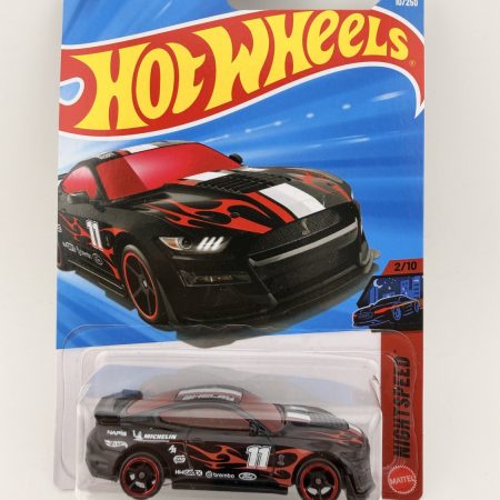 Hot Wheels 2020 Ford Mustang Shelby GT500 diecast car in original packaging with colorful artwork and Mattel branding, 1:64 scale collectible