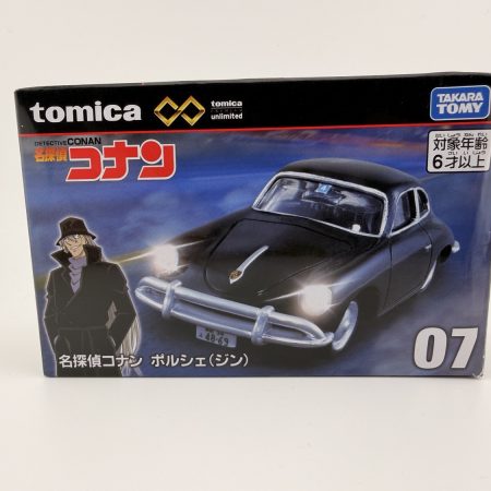 Tomica Unlimited Detective Conan Porsche 356A Gin #07 diecast car box front with black Porsche artwork