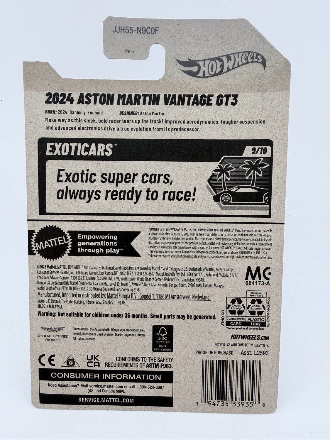 Hot Wheels 2024 Aston Martin Vantage GT3 - Image 2
