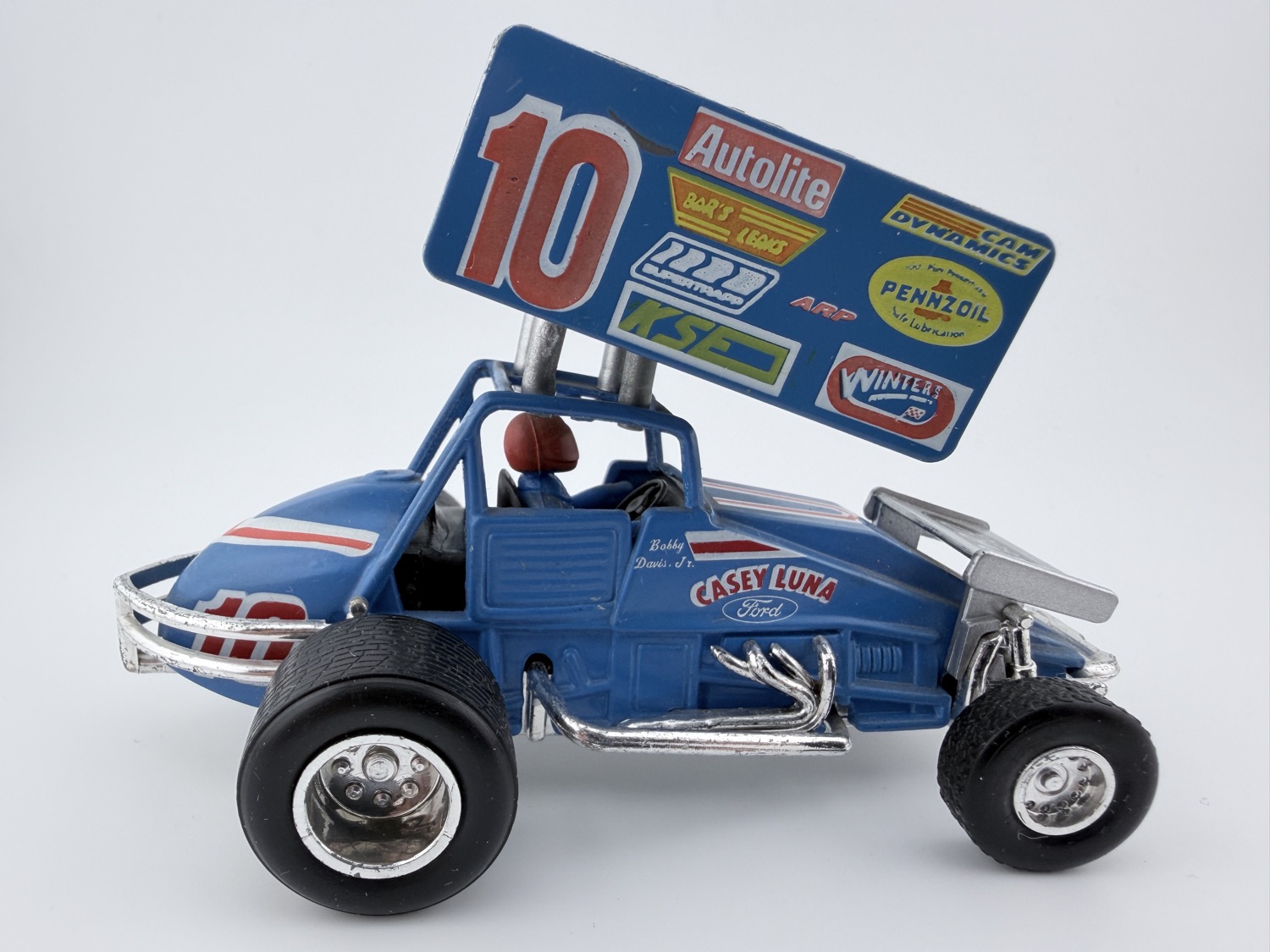 Maisto Sprint Car #10 Casey Luna Ford Loose Diecast Race Car Blue