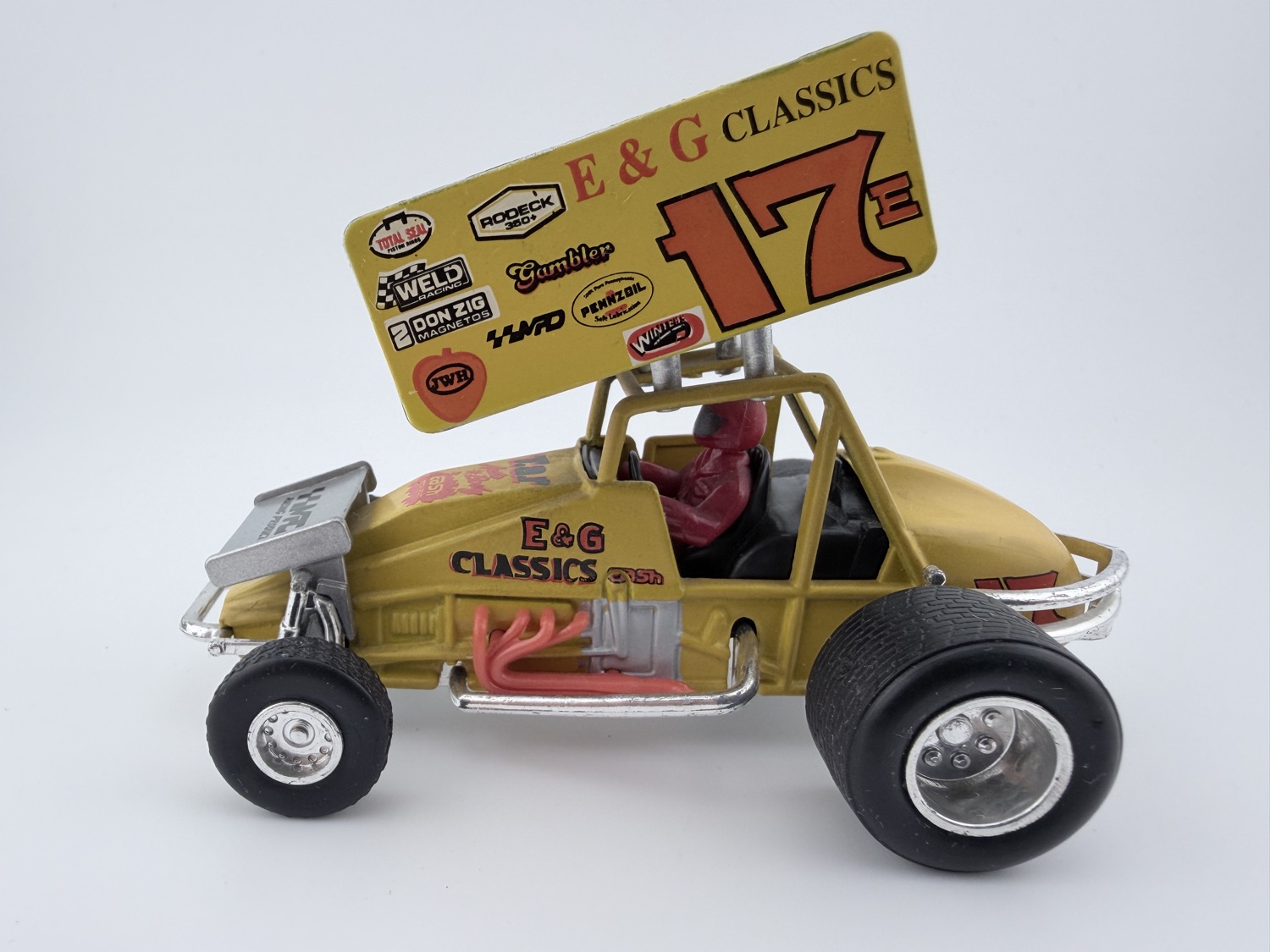 Maisto Sprint Car #17 E&G Classics Loose Diecast Race Car Gold - Image 2