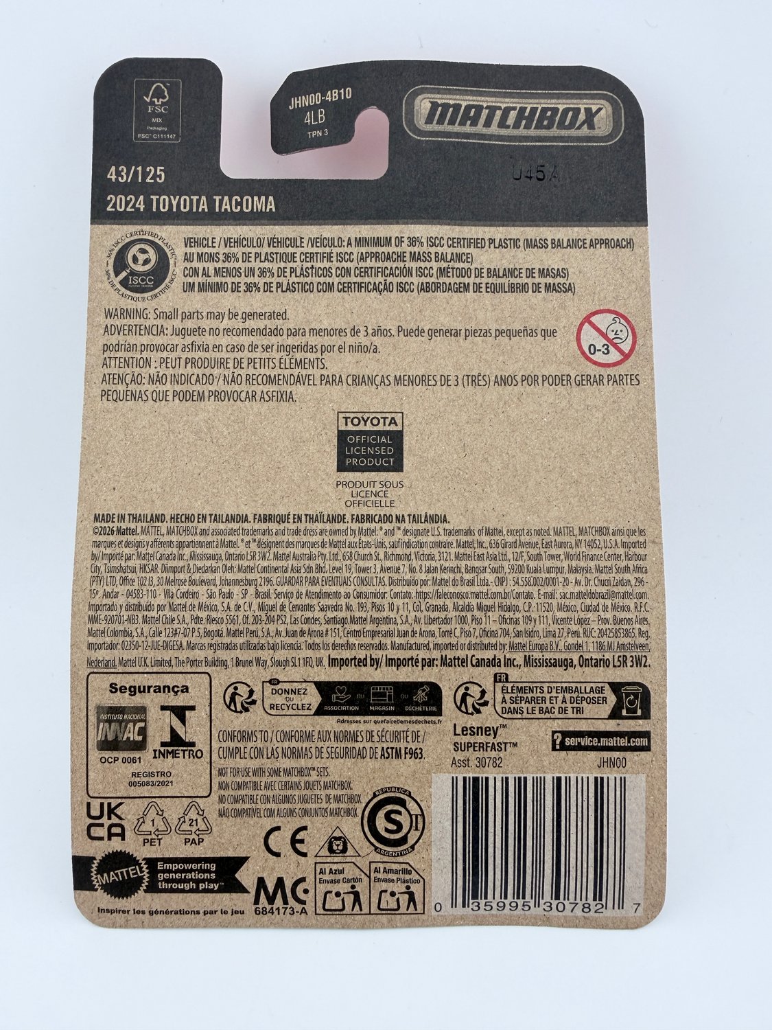 Matchbox 2024 Toyota Tacoma 43/125 Diecast Pickup Truck Factory Sealed - Image 2