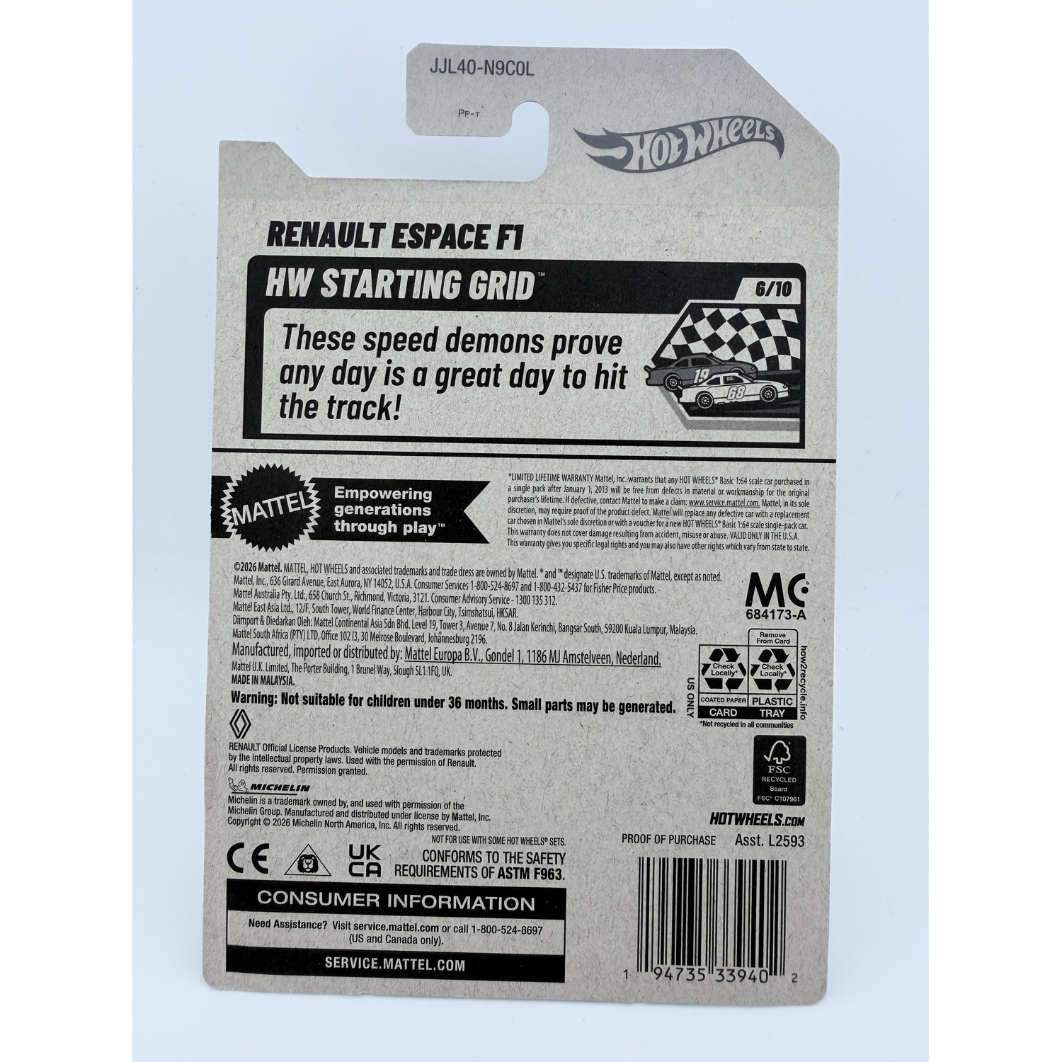 2026 Hot Wheels Renault Espace F1 #99/250 HW Starting Grid 6/10 Factory Sealed - Image 2