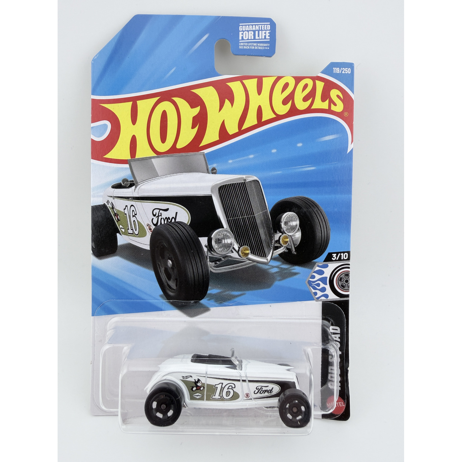 Hot Wheels ’33 Ford Lo Boy Rod Squad 2026 White Hot Rod 119/250 3/10