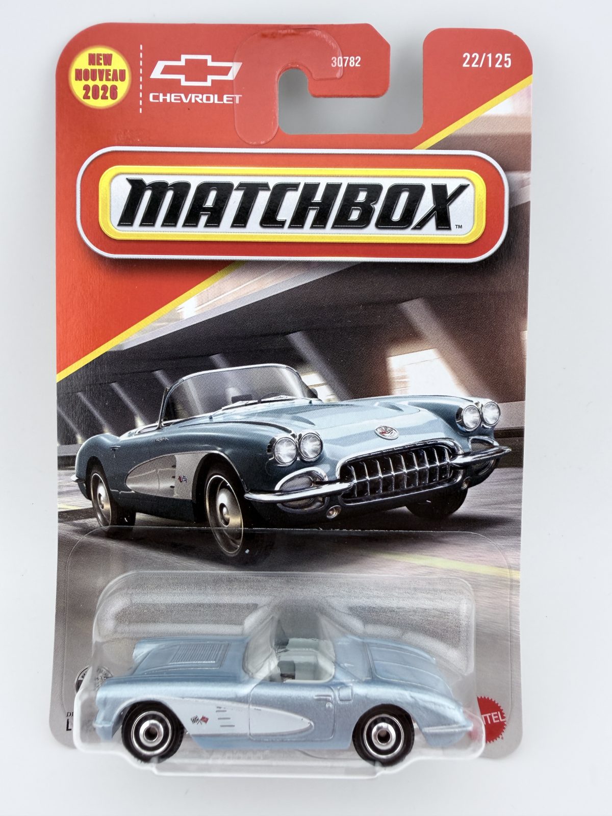 2026 Matchbox 1958 Chevrolet Corvette #22/125 Light Blue Convertible – New Sealed