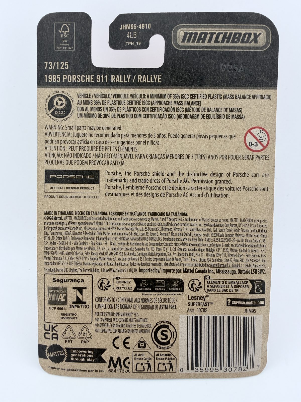 2026 Matchbox 1985 Porsche 911 Rally #73/125 Gray Off-Road Edition – New Sealed - Image 2